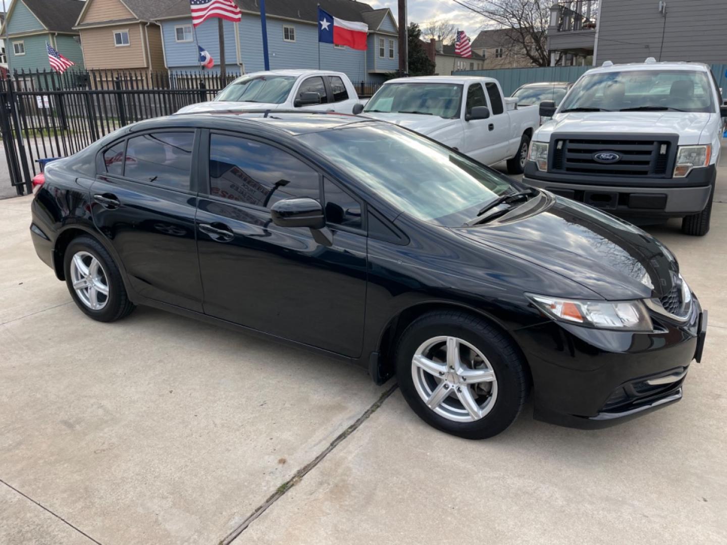 2015 Black /Black Honda Civic LX Sedan CVT (19XFB2F56FE) with an 1.8L L4 SOHC 16V engine, Continuously Variable Transmission transmission, located at 1501 West 15th St., Houston, 77008, (713) 869-2925, 29.797941, -95.411789 - Photo#1