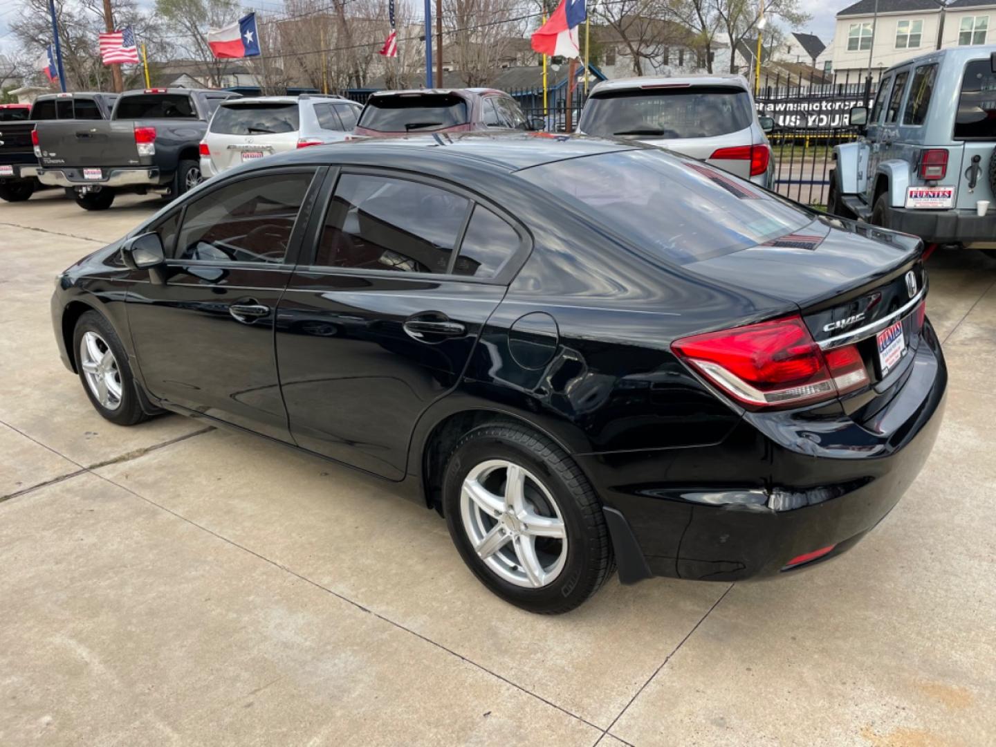 2015 Black /Black Honda Civic LX Sedan CVT (19XFB2F56FE) with an 1.8L L4 SOHC 16V engine, Continuously Variable Transmission transmission, located at 1501 West 15th St., Houston, 77008, (713) 869-2925, 29.797941, -95.411789 - Photo#3