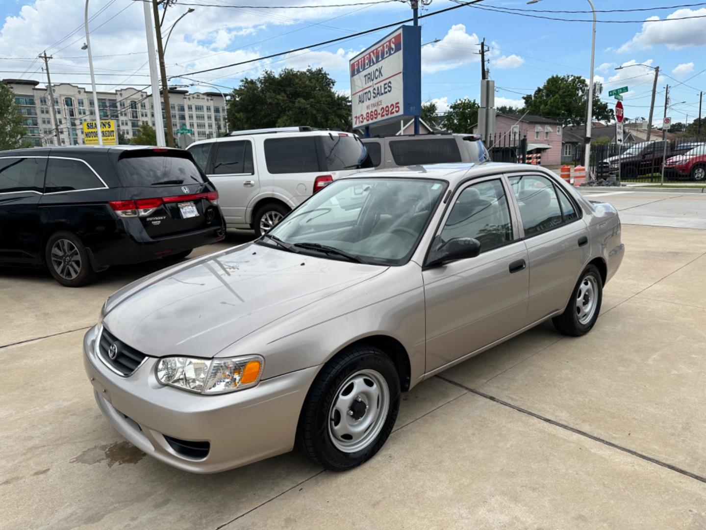 2002 Beige /Beige Toyota Corolla CE (1NXBR12E92Z) with an 1.8L L4 DOHC 16V engine, Automatic transmission, located at 1501 West 15th St., Houston, 77008, (713) 869-2925, 29.797941, -95.411789 - Photo#0