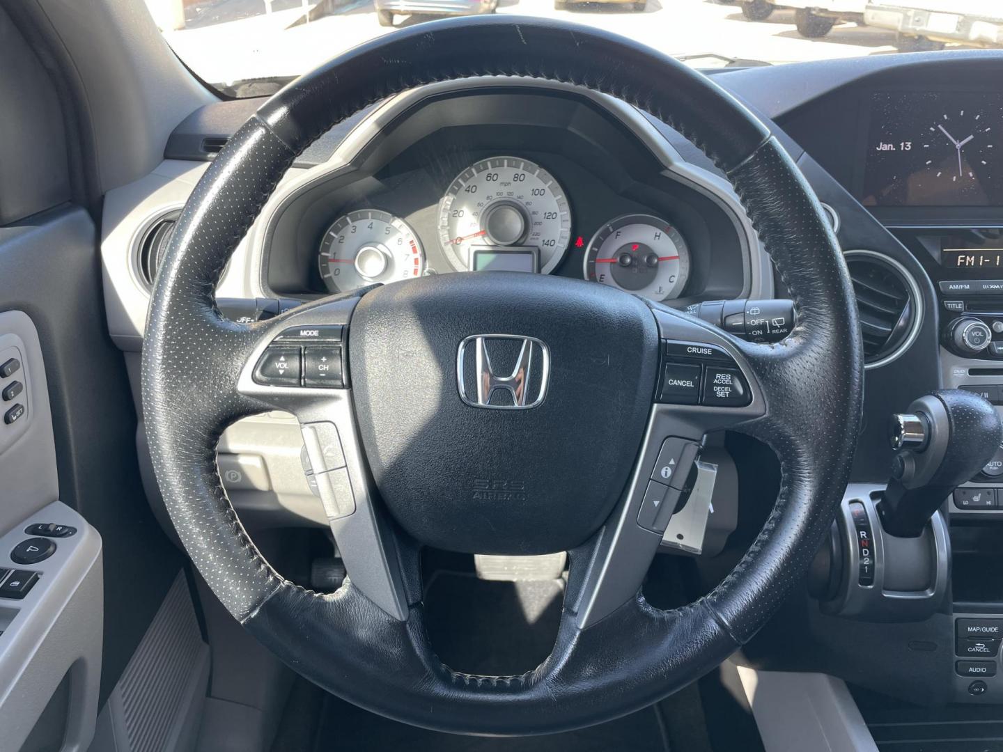 2014 White /Silver Honda Pilot Touring 2WD 5-Spd AT with DVD (5FNYF3H90EB) with an 3.5L V6 SOHC 24V engine, 5-Speed Automatic transmission, located at 1501 West 15th St., Houston, 77008, (713) 869-2925, 29.797941, -95.411789 - Photo#12