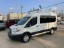 2018 White /Black Ford Transit 150 Wagon Med. Roof XLT w/Sliding Pass. 130-in. WB (1FDZK1CM5JK) with an 3.7L V6 DOHC 24V engine, 6A transmission, located at 1501 West 15th St., Houston, 77008, (713) 869-2925, 29.797941, -95.411789 - Photo#0